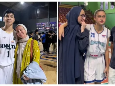 Anak artis yang memiliki bakat bola basket. Foto : Instagram