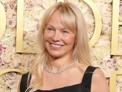 Pamela Anderson menghadiri Golden Globes 2025. Foto: Dok. Instagram @theofficialpandora