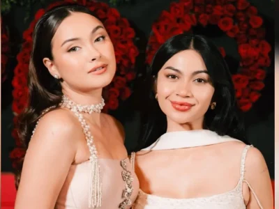 Gaya anggun dan seksi Caitlin Halderman dan Ariel Tatum di gala dinner 'A Business Proposal'. Foto: Dok. Instagram @snap.nuel