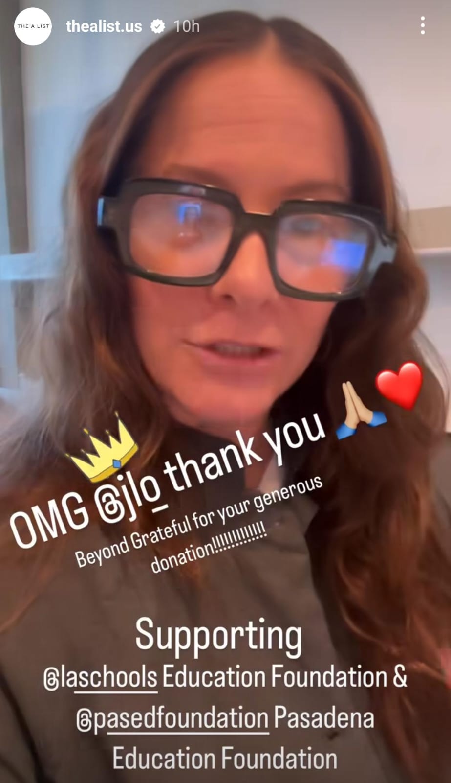 Ucapan terima kasih dari The A List untuk JLo. Foto: Dok. Instagram @thealist.us