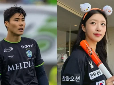 Mijoo eks Lovelyz dan pesepak bola Song Bum Keun dikabarkan putus. Foto: Dok. Kolase Instagram @bukeun_song, @queen.chu_s