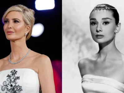 Ivanka Trump mengenakan gaun tiruan dari gaun ikonik Audrey Hepburn. Foto: Dok. Kolase Anna Moneymaker/Getty Images, Donaldson Collection