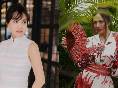 Inspirasi outfit Imlek ala selebriti wanita. Foto: Dok. Kolase Instagram @shandyaulia, @dagnesia