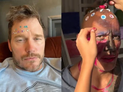 Momen lucu aktor di-make over anaknya. (Foto: Instagram/prattprattpratt/therock)