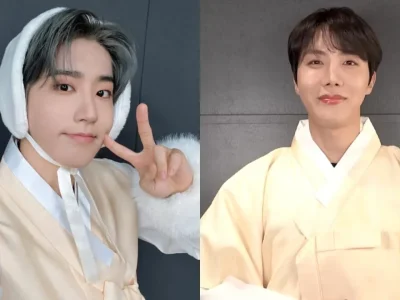 Sederet idol K-Pop hingga aktor dan aktris merayakan Imlek. Foto: Dok. Kolase YouTube BANGTANTV, Instagram @realstraykids