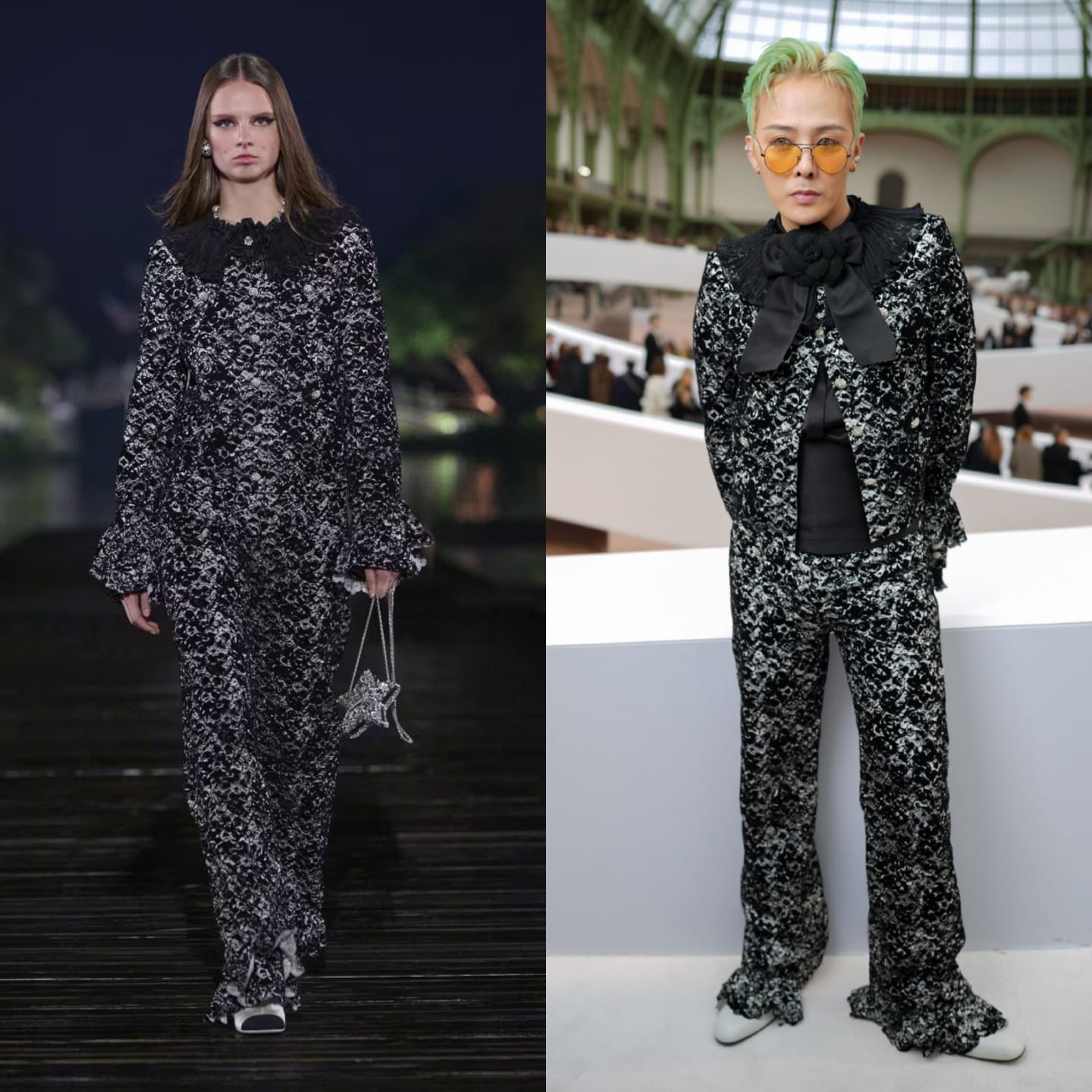 G-Dragon tampil netral gender di Chanel Show. Foto: Dok. Kolase Chanel, Stephane Feugere/WWD