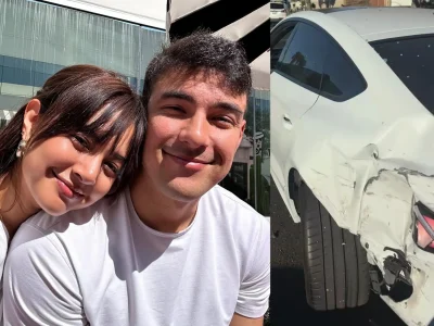 Aurelie Moeremans dan Tyler Bigenho alami kecelakaan di AS (Foto: Instagram/aurelie)