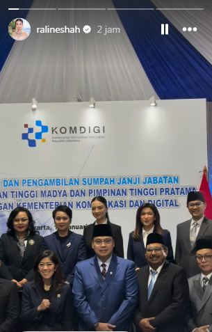 Raline Shah dilantik menjadi Staf Khusus Menkomdigi untuk Bidang Kemitraan Global dan Edukasi Digital. Foto : Instagram/ralineshah