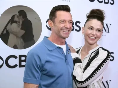Hugh Jackman dan Sutton Foster terpergok bermesraan di mobil (Foto: Getty dan BACKGRID)