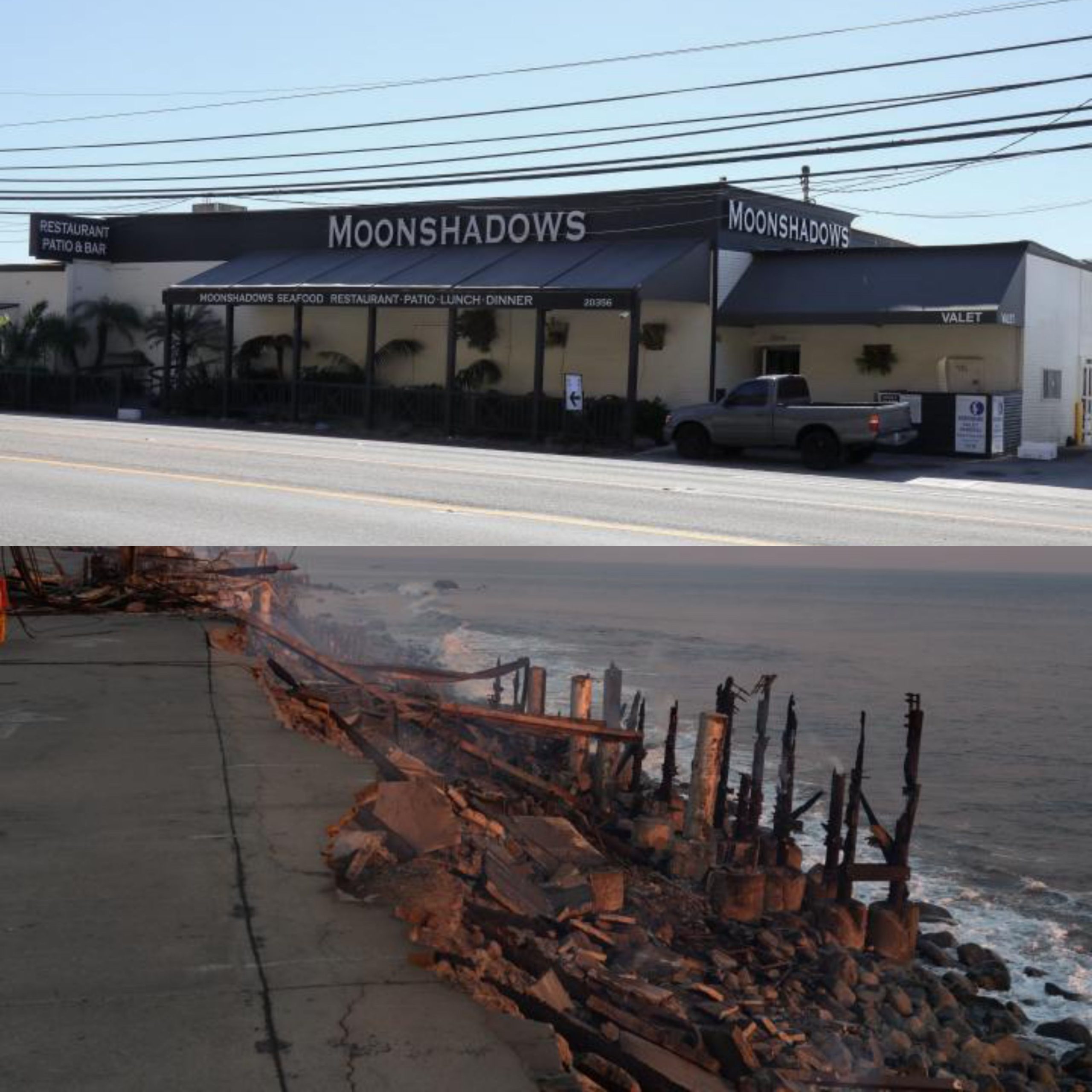 Moonshadows ludes terbakar (Foto: BACKGRID dan USA Today)