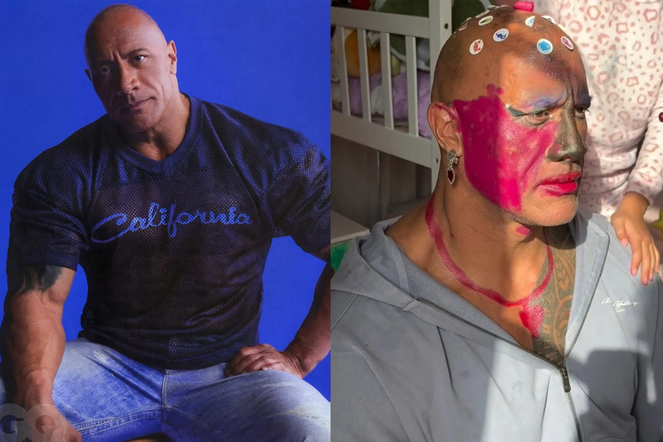 Pasrah, Momen Lucu Dwayne ‘The Rock’ Johnson Didandani Anak