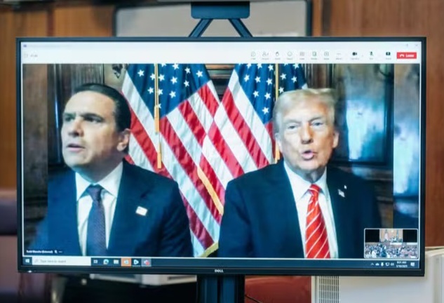 Trump saat menghadiri sidang secara virtual pada Jumat (10/1) (Foto: AP)