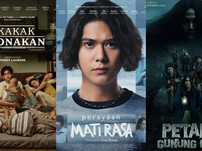Tiga film Indonesia yang berhasil tembus 1 juta penonton di 2025. Foto: Dok. Kolase Instagram @cerita_films, @prillylatuconsina96, @petakagununggede