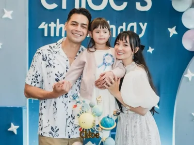 Asmirandah dan suami saat merayakan ulang tahun putrinya, Chloe. (Foto: Instagram/asmirandah89)
