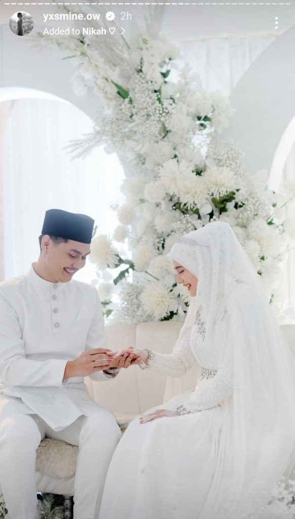 Foto pernikahan Yasmin dan suaminya (Foto: Instagram/yxsmine.ow)