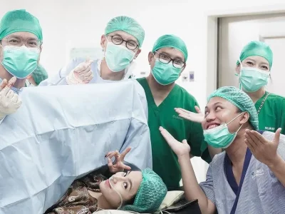 Rizky Febian dan Mahalini dikaruniai anak pertama. Foto : Instagram/rizkyfbian
