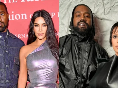 Perbedaan sikap Kanye West pada Kim Kardashian dan Bianca Censori. Foto: Dok. Kolase Dimitrios Kambouris/Getty, WWD/Getty