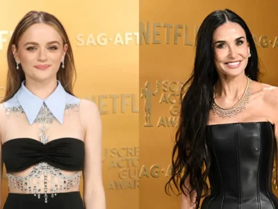Gaya para aktris mengenakan gaun hitam di SAG Awards 2025. Foto: Dok. Kolase Gilbert Flores, Christoper Polk/WWD
