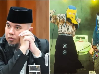 Ahmad Dhani janjikan pekerjaan untuk Novi alias Twister Angel, vokalis Sukatani (Foto: Instagram/dhaniperwakilanrakyat, sukatani.band)