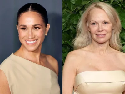 Medhan Markle dituduh tiru konsep acara Pamela Anderson (Foto: Getty dan WireImage)