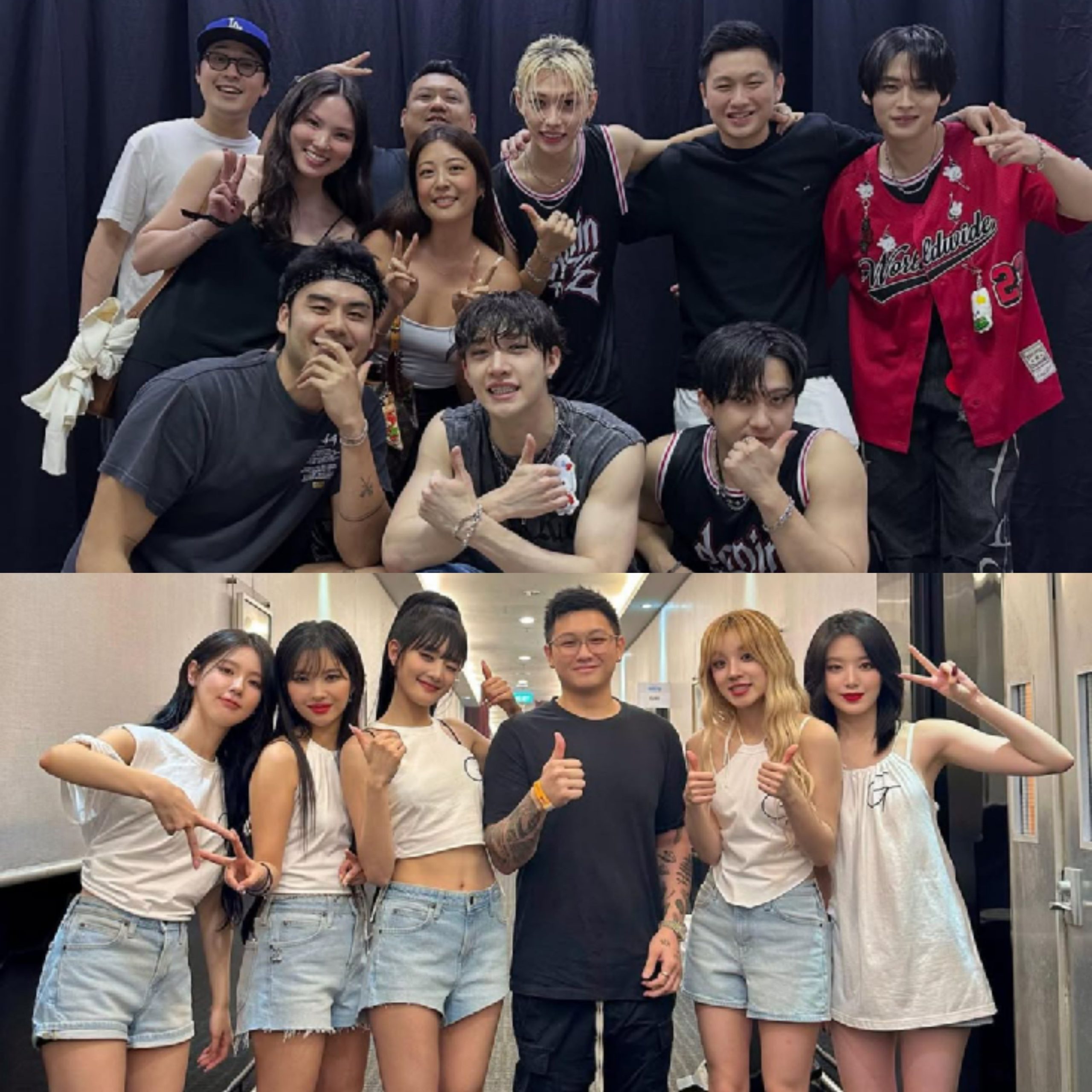 Tora bersama Stray Kids (atas) dan (G)I-dle (Foto: Instagram/torawidjaja)