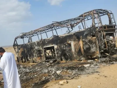 Kondisi bus yang ditumpangi jemaah asal Indonesia. Foto : Dom Kementrian Luar Negeri