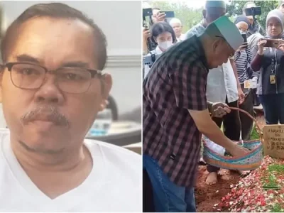 Latief Sitepu menabur bunga di makam Mat Solar (Foto: Kolase Instagram/haidarrsyd, hajilatiefsitepu)