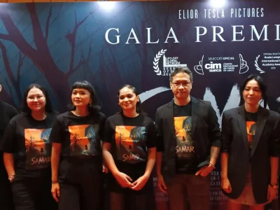 Gala premier film 'Samar: Imira Nirmala' dengan pemeran utamanya, Imelda Therinne. (Foto: Bayu/Nyata)