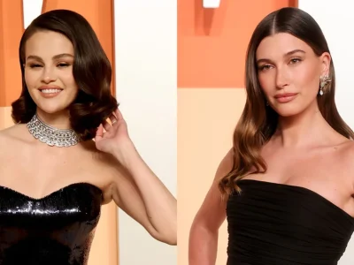 Hailey Bieber ketahuan menyukai video TikTok yang mengejek Selena Gomez. Foto: Dok. Kolase Getty Images, Christopher Polk/WWD