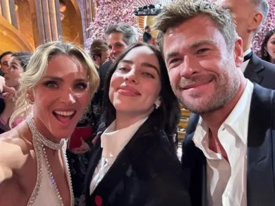 MENYESAL: Chris Hemsworth berfoto dengan Billie Eilish. (Foto: elsapataky/Instagram)
