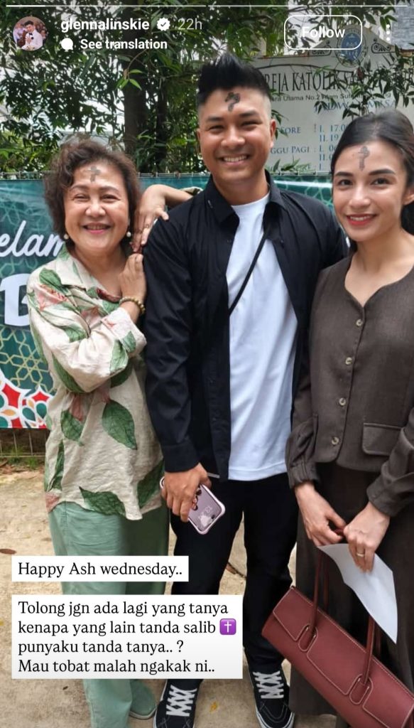 Cerita lucu di balik coretan abu di dahi Glenn Alinskie (Foto: Instagram/glennalinskie)
