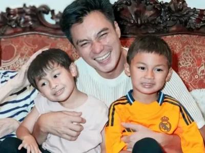 Baim Wong dan kedua anaknya (Foto: Instagram/baimwong)