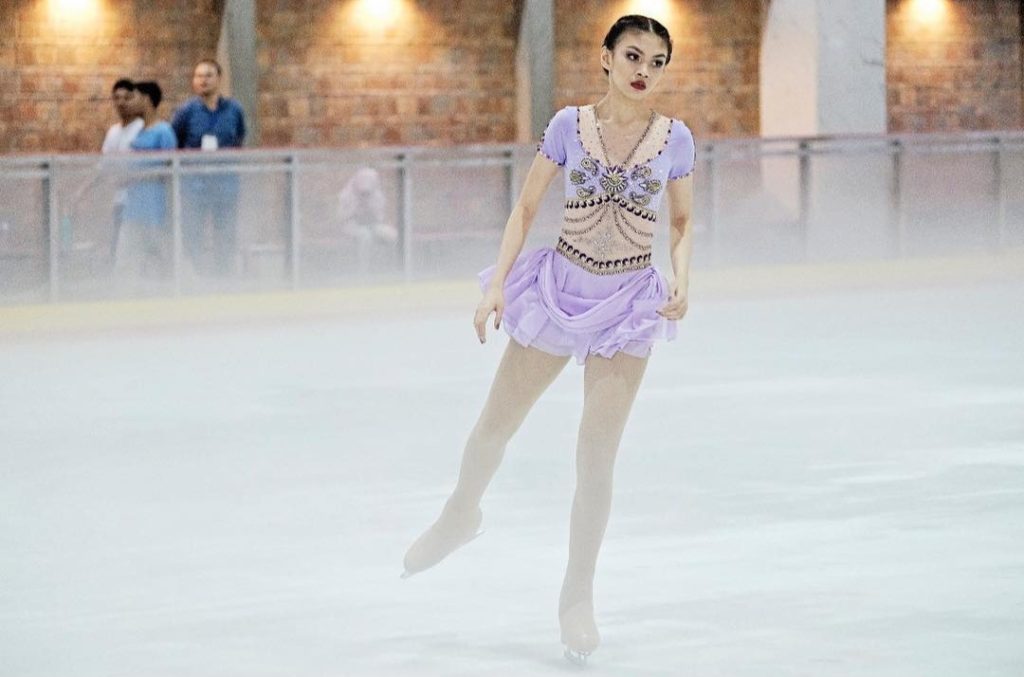 Anak Anjasmara, Sasikirana saat lomba ice skating (Foto: Instagram/sasiasmara)