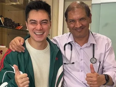 Baim Wong bersama salah satu dokter yang memeriksa kesehatannya (Foto: Instagram/baimwong)