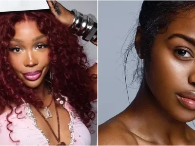 Tampilan glossy lip ala SZA (Foto: Instagram/sza, Pinterest/Enjoy the Melanin)