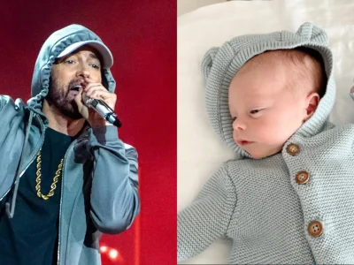 Eminem kini menjadi kakek. Foto: Dok. Kolase Getty Images, Instagram @hailiejade