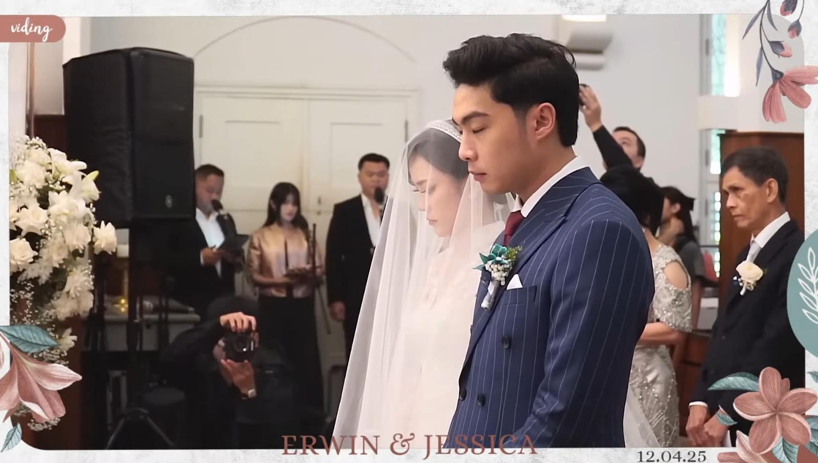 Prosesi pemberkatan Jessica Jane dan Erwin Phang. Foto: Dok. YouTube Jessica Jane