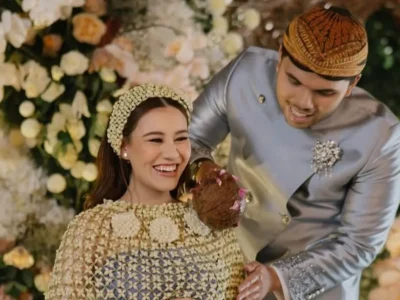 Aaliyah Massaid dan Thariq Halilintar gelar mitoni. Foto: Dok. Instagram @aaliyah.massaid