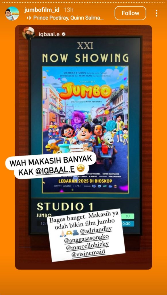 'Jumbo' dapat banyak dukungan dari masyarakat (Foto: Instagram/jumbofilm_id)