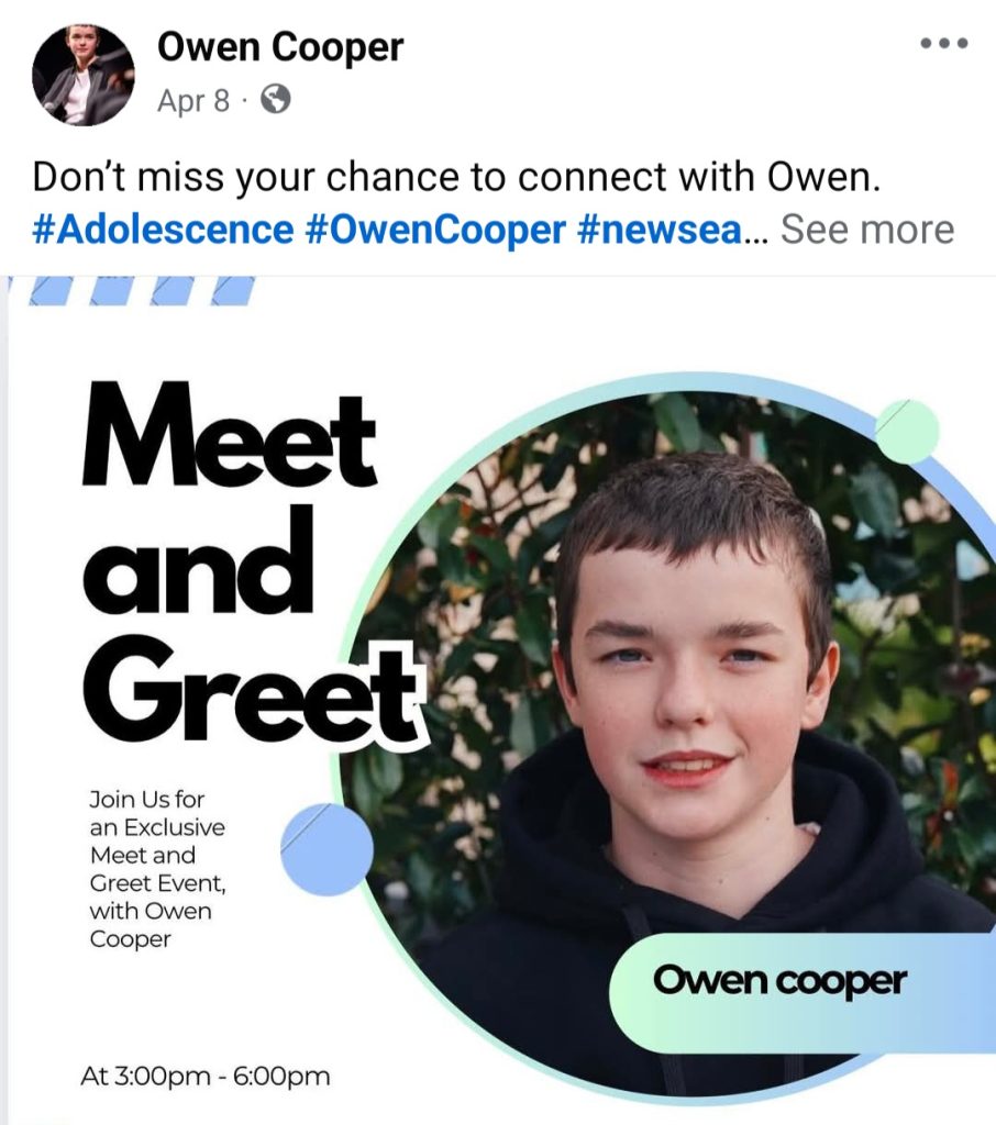 Akun medsos palsu (Foto: Facebook/ Owen Cooper)
