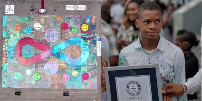 Melukis di Kanvas Terluas, Remaja Autis ini Raih Guinness World Records