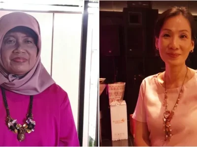 Budi Handayani dan Alina Salim, anggota Road to Recovery Surabaya (RRS) (Foto: Nyata/Nadiah Sekar