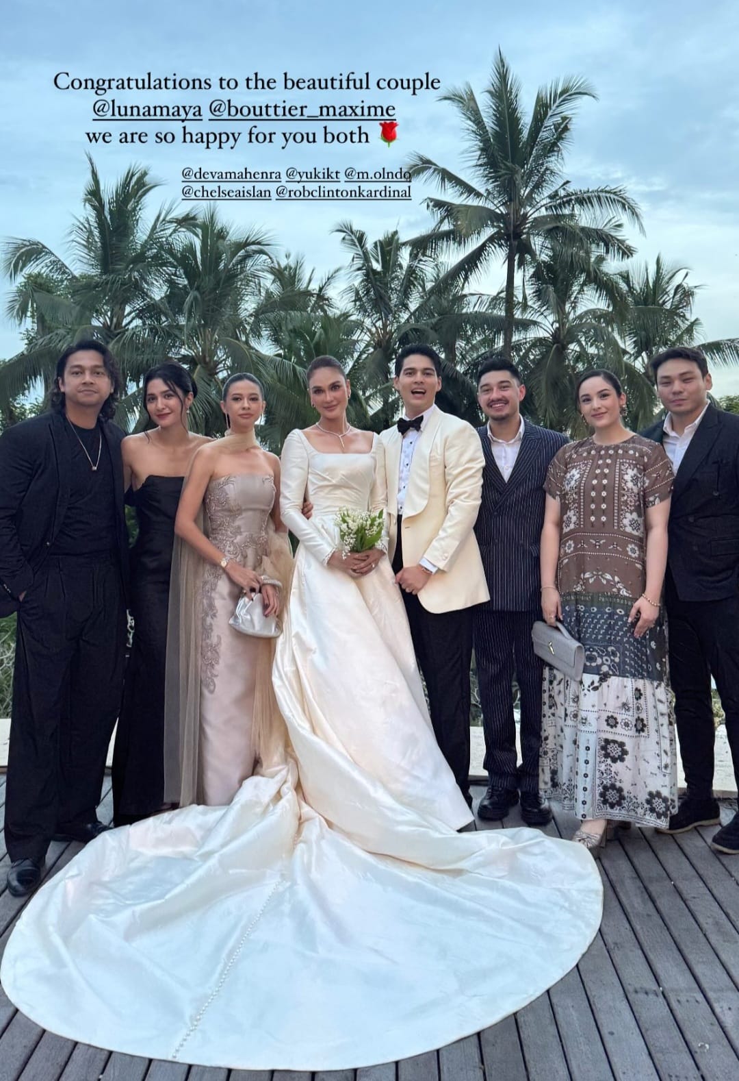 Beberapa selebriti yang menghadiri resepsi Luna dan Maxime. Foto: Dok. Instagram @miktambayong