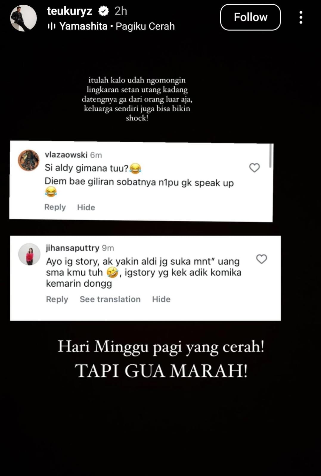 Kiki mengaku marah mengetahui tindakan Aldy. Foto: Dok. Instagram @teukuryz