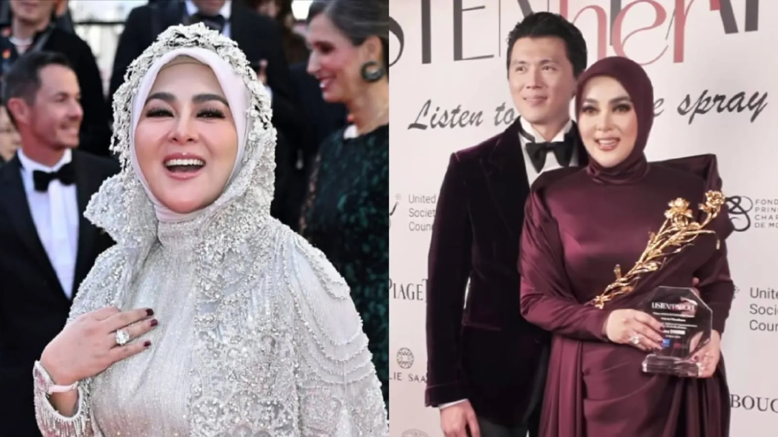 3 Gaya Glamour Syahrini di Cannes 2025, Pakai Gaun Desainer Lokal