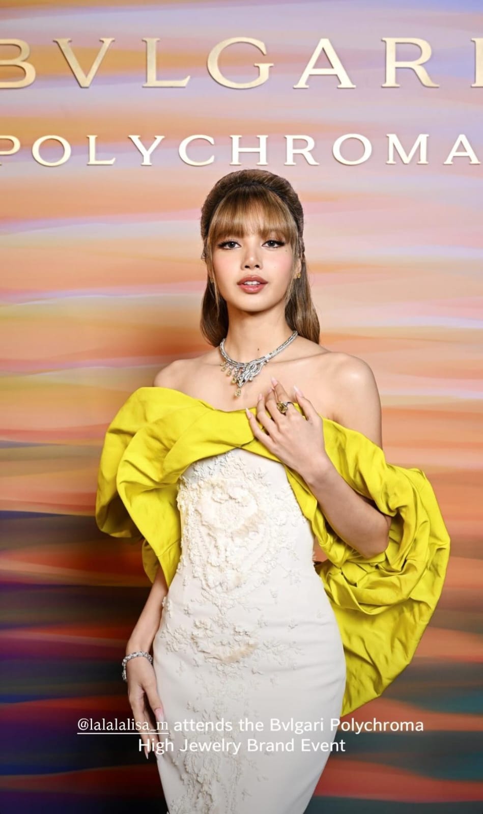 Lisa saat menghadiri acara Bvlgari. Foto: Dok. Instagram @bvlgari