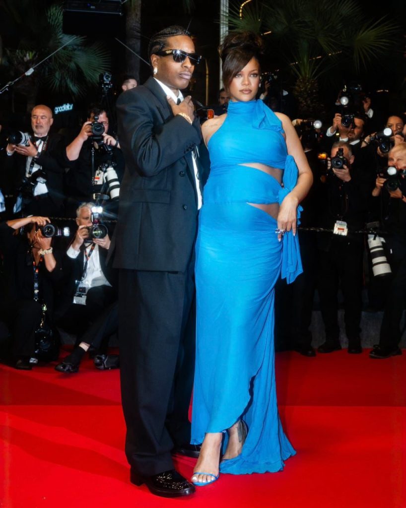 Rihanna hadir mendukung ASAP Rocky di Festival Film Cannes. (Foto: twitter/gab)