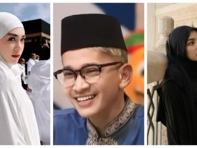 Tiga artis mualaf yang berangkat ke tanah suci. Ruben Onsu (tengah) bakal haji tahun 2025. (Foto: Kolase Dok. Pri)