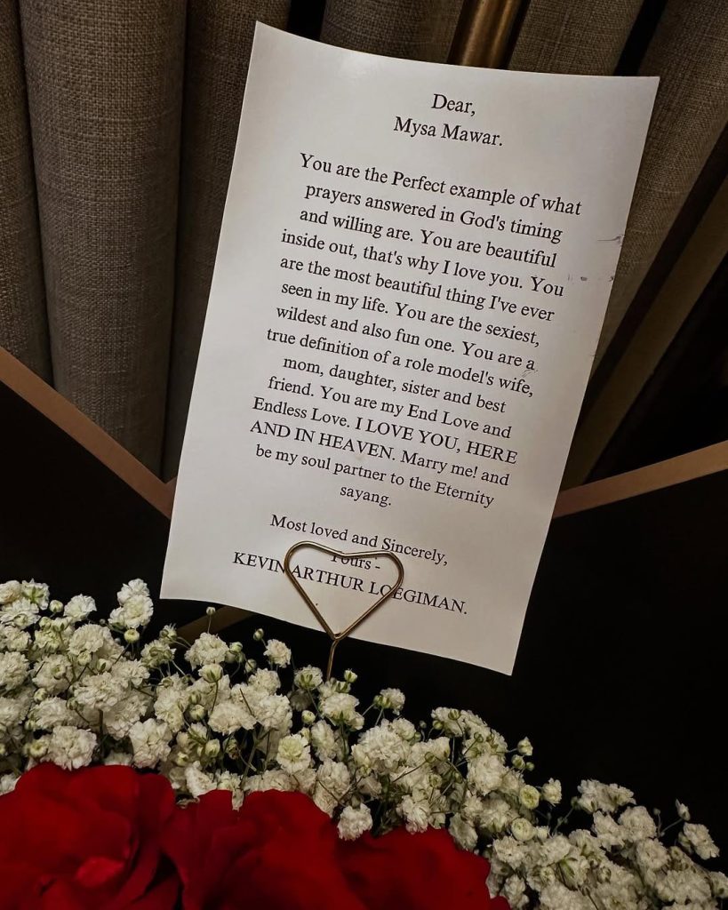 Pesan cinta Kevin untuk Mawar AFI. (Foto: Instagram/mysamawar)