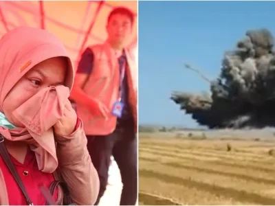 Dedeh Ating, istri korban ledakan amunisi di Garut (Foto: Nyata/Reza Wibisono, Instagram/pameungpeuk.id)